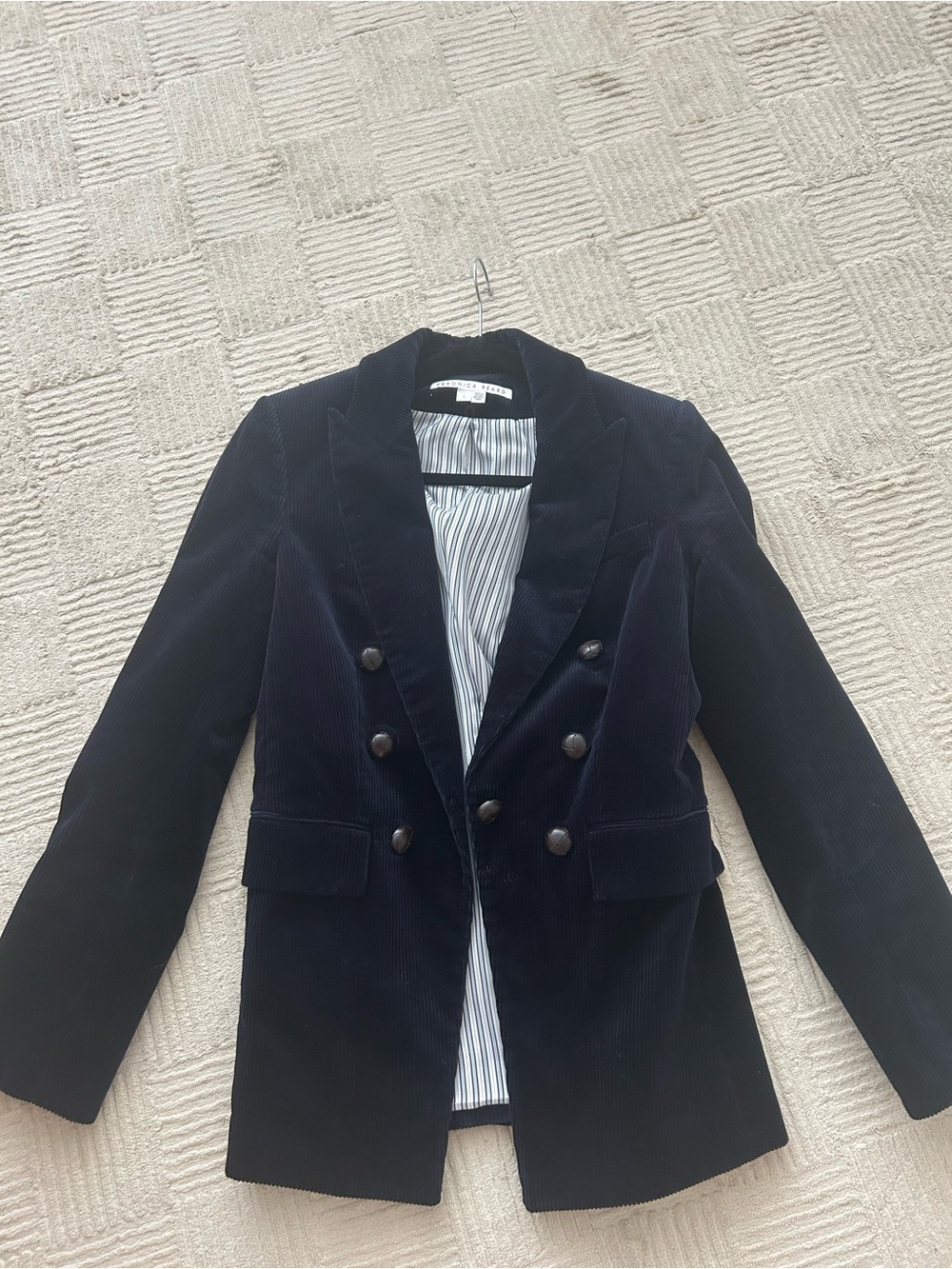 Veronica Beard Women’s Double-Breasted corduroy navy gaya Blazer size 4